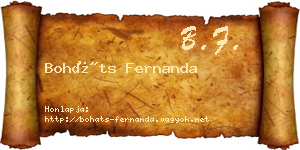 Boháts Fernanda névjegykártya